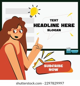 Teaching Template flat design, suitable for social media post, poster, banner, thumbnail cover and many more