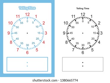 Teaching time chart telling the time for teacher chart  for teaching time vector
