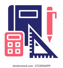 Herramientas de enseñanza Icono Color Relleno Estilo Ilustración vectorial