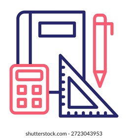 Ferramentas de ensino Ícone Linha Cor Estilo Vetor Ilustração