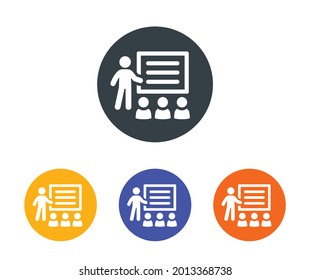 Teaching, training, education, study icon on circle design.