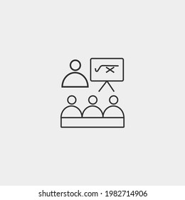 Enseñando el signo de ilustración de icono vectorial