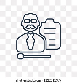 Teaching vector outline icon isolated on transparent background, high quality linear Teaching transparency concept can be used web and mobile
