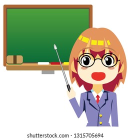 Teaching women OL / Girls student. blackboard ver.