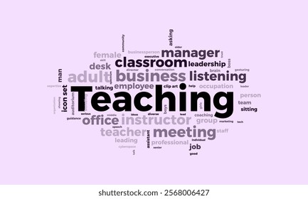 Teaching word cloud template. Teaching concept vector tagcloud background.