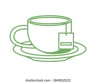 bebida de té en el diseño de la ilustración vectorial del icono del plato