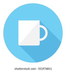 Teacup icon . Flat design style modern vector illustration. Isolated on stylish color background. Flat long shadow icon. Elements in flat design.