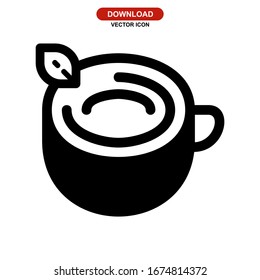 teacup icon or logo isolated sign symbol vector illustration - high quality black style vector icons
