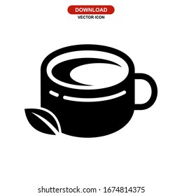 teacup icon or logo isolated sign symbol vector illustration - high quality black style vector icons

