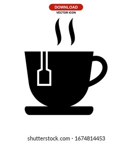 teacup icon or logo isolated sign symbol vector illustration - high quality black style vector icons
