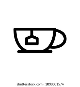 icono de té o logotipo símbolo de signo aislado ilustración vectorial - iconos vectoriales de estilo negro de alta calidad
