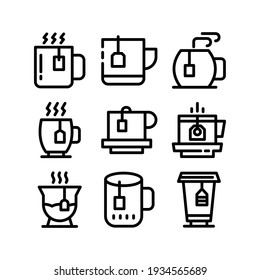 símbolo de seña aislado de icono de té o logotipo ilustración vectorial - Colección de iconos vectoriales de estilo negro de alta calidad
