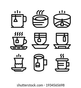 símbolo de seña aislado de icono de té o logotipo ilustración vectorial - Colección de iconos vectoriales de estilo negro de alta calidad
