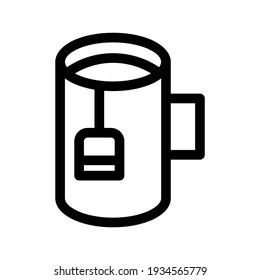 icono de té o logotipo símbolo de signo aislado ilustración vectorial - iconos vectoriales de estilo negro de alta calidad
