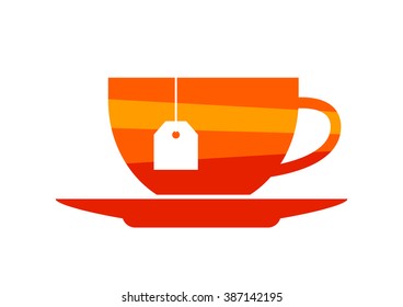 Teacup icon on white background