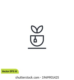 teacup icon vector simple design element