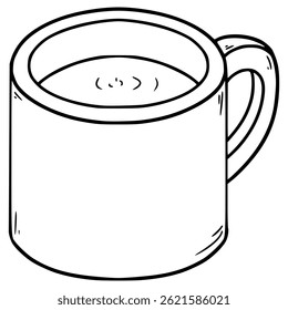 teacup illustration hand drawn outline vector