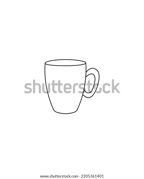 Teacup Line Art One Line Tea Stock Vector (Royalty Free) 2205361401