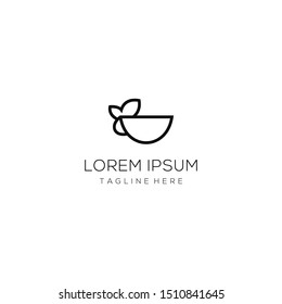 
TeaCup logo vector design template .