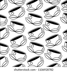 teacup mint leaves beverage background