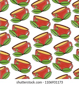 teacup mint leaves beverage background