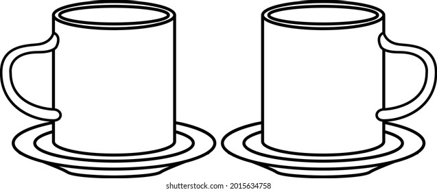 Teacup Outline Vector Art And Illustration