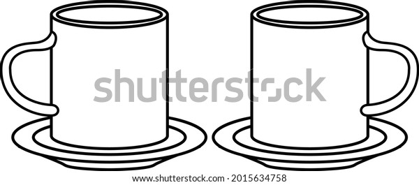 Teacup Outline Vector Art Illustration Stock Vector (Royalty Free ...