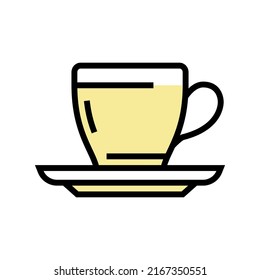 teacup with plate color icon vector. teacup with plate sign. isolated symbol illustration