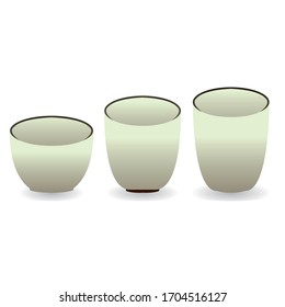 teacup set on a white background
