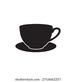 Teacup silhouette icon vector flat design