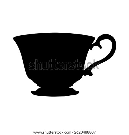 Teacup silhouette icon vector flat design on white background.