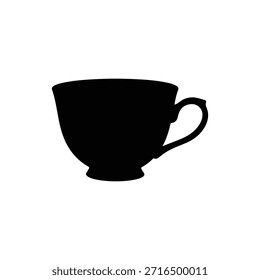 Teetasse Silhouette Vektor flache Illustration Design.