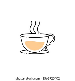 teacup spa fill style icon vector illustration design