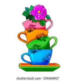 Stacked tea cups Vectors & Illustrations for Free Download