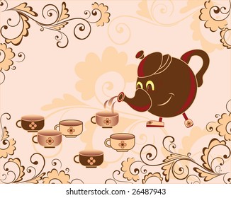 Tea-drinking, vector illustration