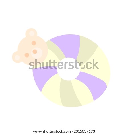 Teady bear new born hand toy. Soft pastel round handle for little kids