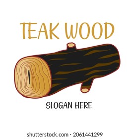 teak wood logo vector teak