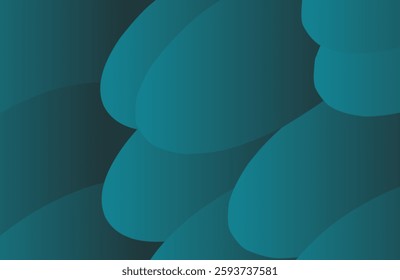 Teal abstract background, curved geometric shapes, modern design looks elegant and luxurious.