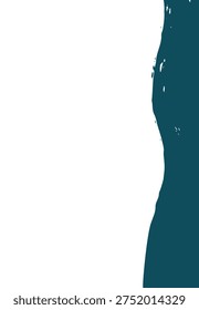 Teal abstract brush stroke border background with vertical paint edge