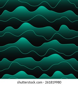 Teal abstract color gradient background with seamless wave levels pattern for internet sites, web user interfaces, UI, applications, apps, business presentations and prints. Vector illustration.