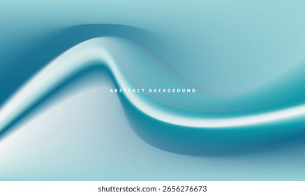 Fondo Abstractas verde azulado que fluye, telón de fondo digital elegante con Elementos curvos y concepto de diseño borroso brillante