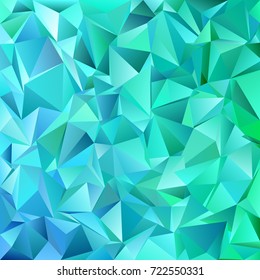 Teal abstract geometrical triangle tile mosaic background - vector graphic design from triangles in geren and blue tones