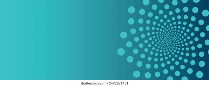 Teal abstract minimal golden ratio banner with gradient background and circles in a geometric fibonacci pattern for learning courses and development
