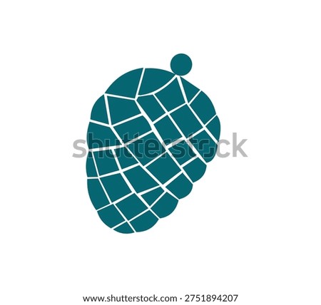 Teal acorn icon with cracked texture