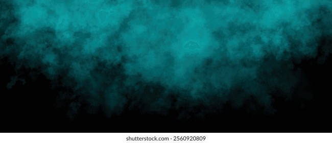 Teal and Aqua Smoke Swirling into an Ethereal Mist Over a Dark Backdrop, Perfect for Mysterious and Cinematic Scenes
