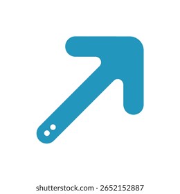 Seta Vertical Apontando para Cima com Bordas Arredondadas e Dois Círculos Pequenos