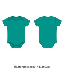 teal baby bodysuit vector isolated