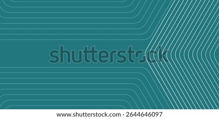 Teal background with teal color and white linear patterns. Modern, abstract background with smooth texture and teal hue. Geometric gradient background with blank space. modern alt