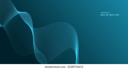 A teal background with flowing, light teal lines.