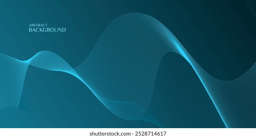 A teal background with flowing, light teal lines.
